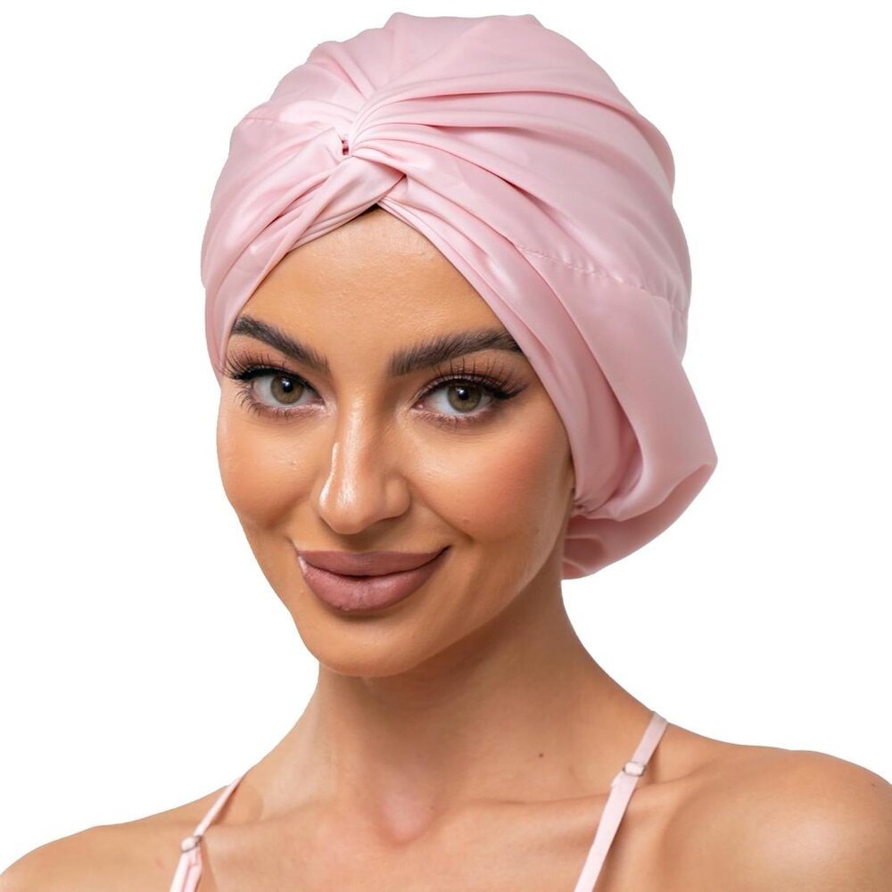 Adjustable Silk Satin Bonnet for Sleeping Hair Wrap, Double Layer Sleep Cap, Nig